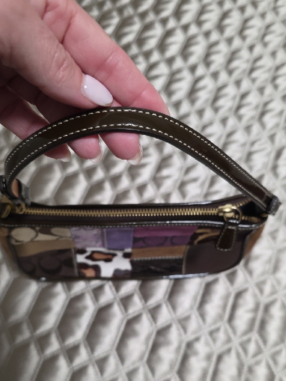 Coach Vintage Y2K Multicolor Patchwork Leather & Suede Shoulder Purse - Picture 2 of 5